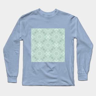 Blue-Green Kaleidoscope Pattern Long Sleeve T-Shirt